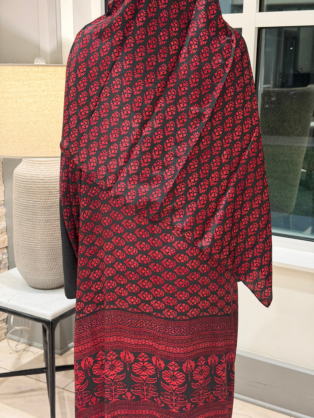Floral Abaya - Red