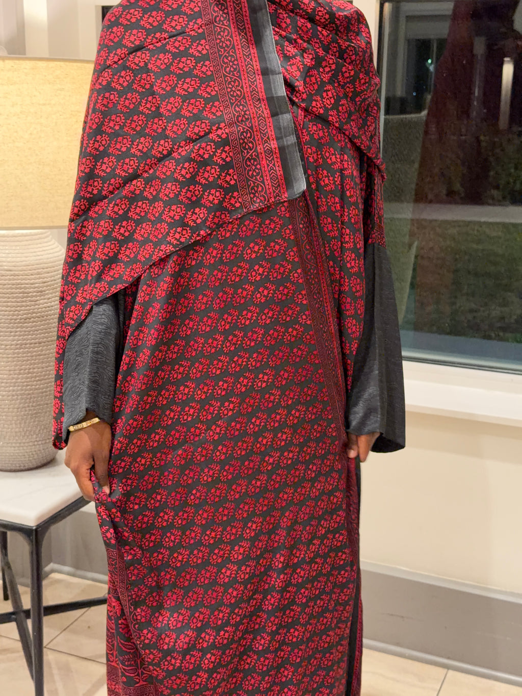 Floral Abaya - Red