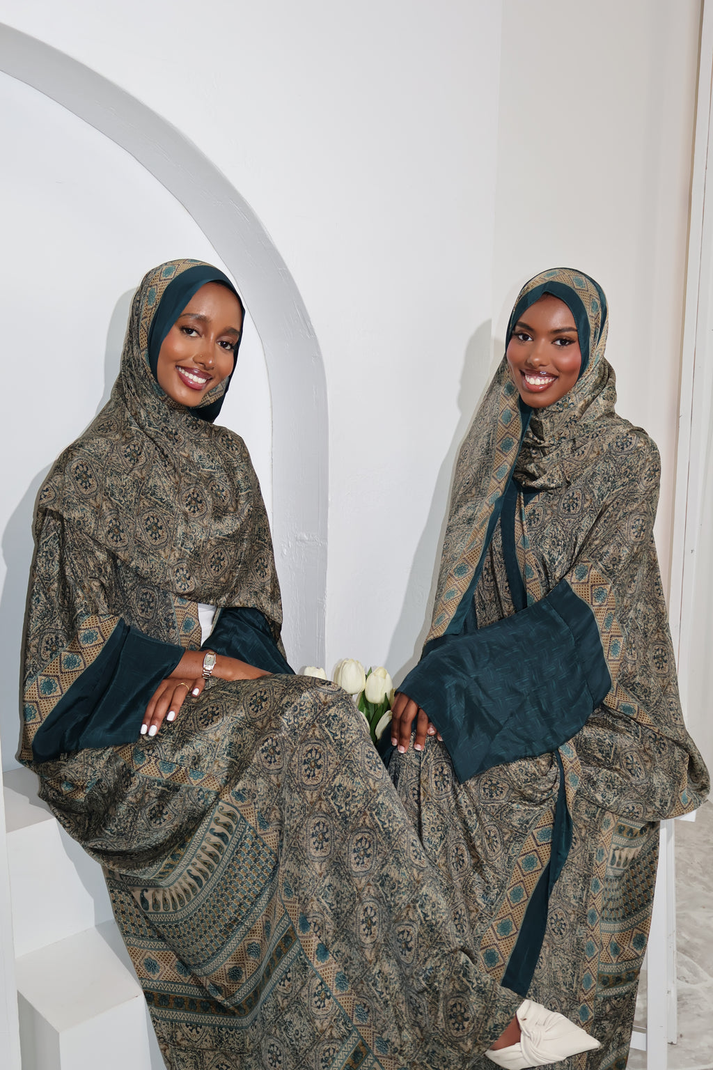 Floral Abaya - Emerald