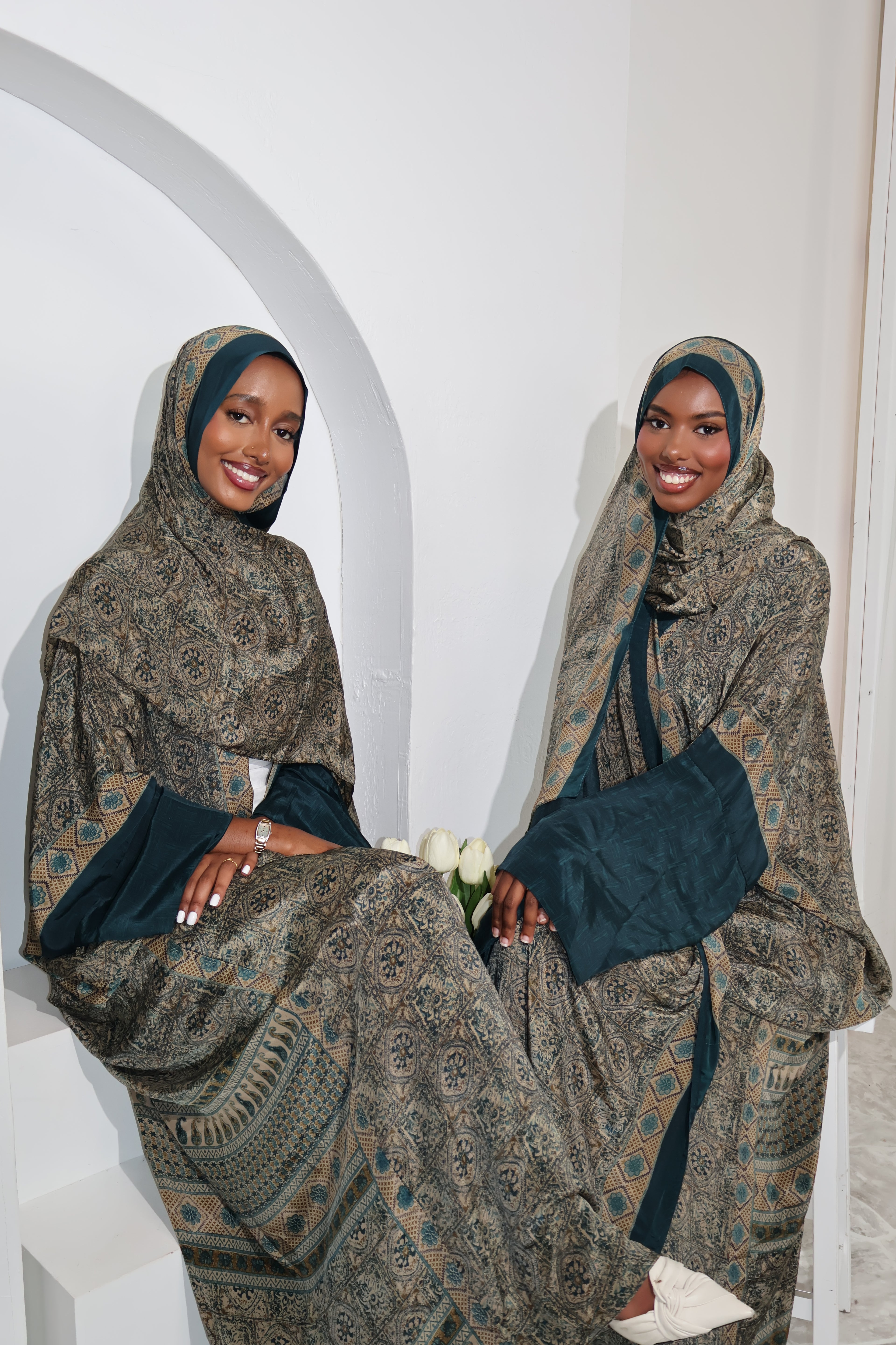 Floral Abaya - Emerald
