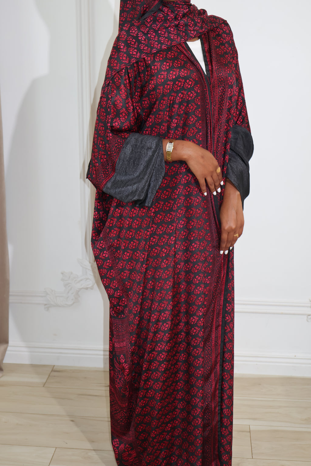 Floral Abaya - Red