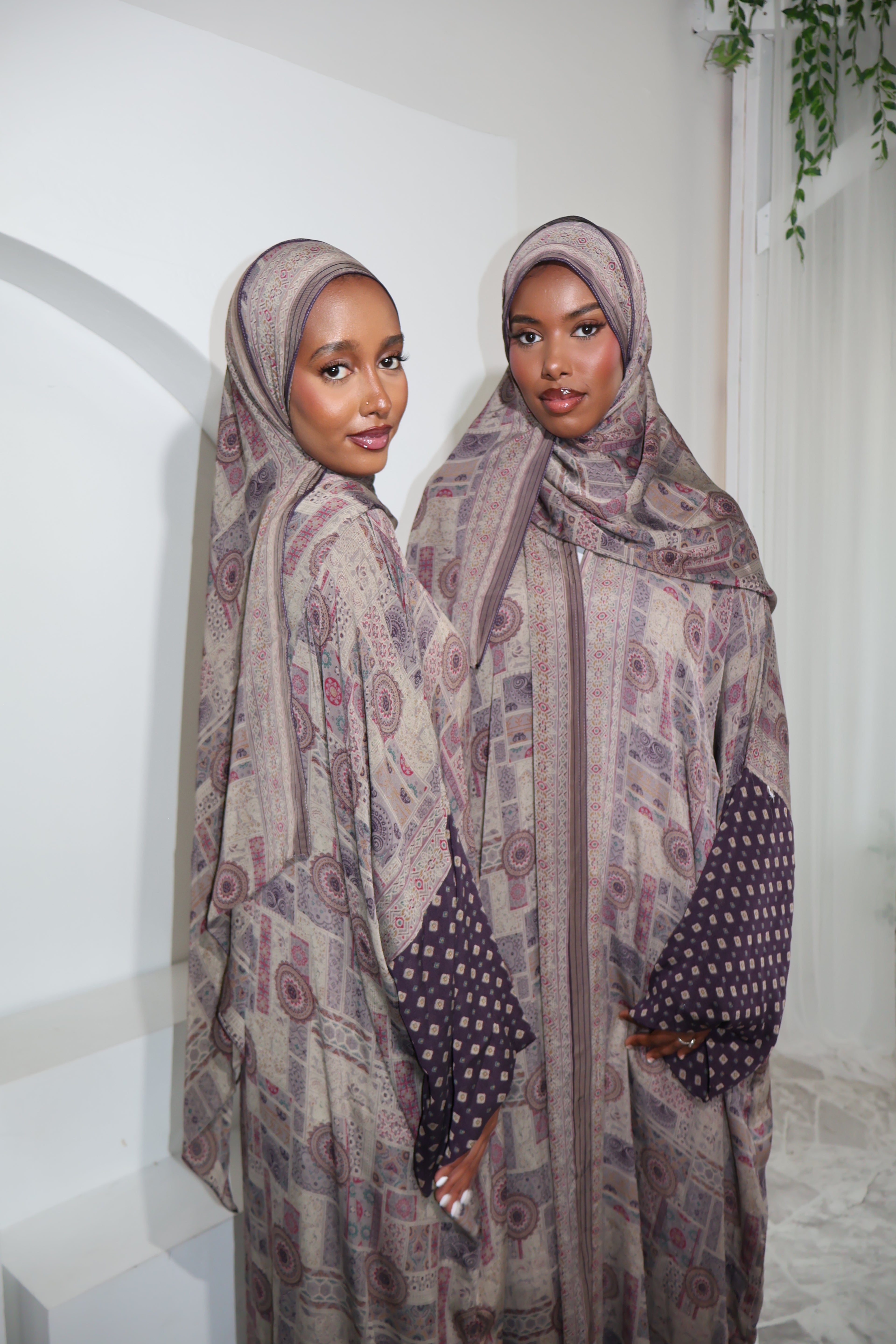 Floral Abaya - Lavender