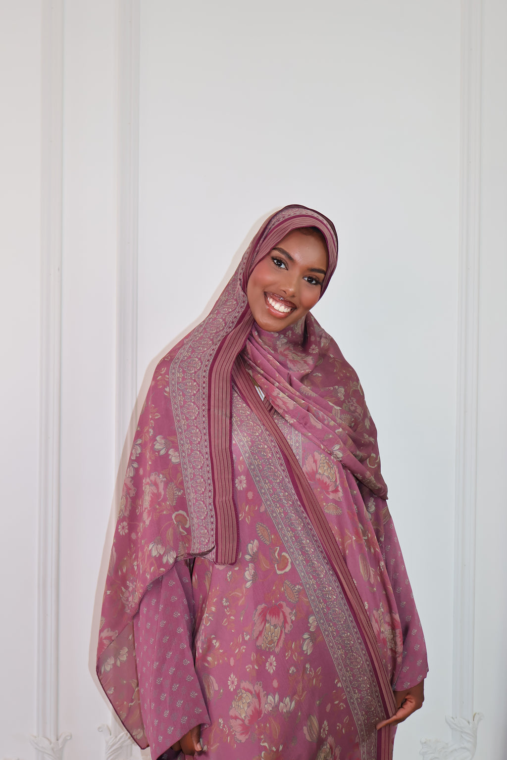 Floral Abaya - Pink